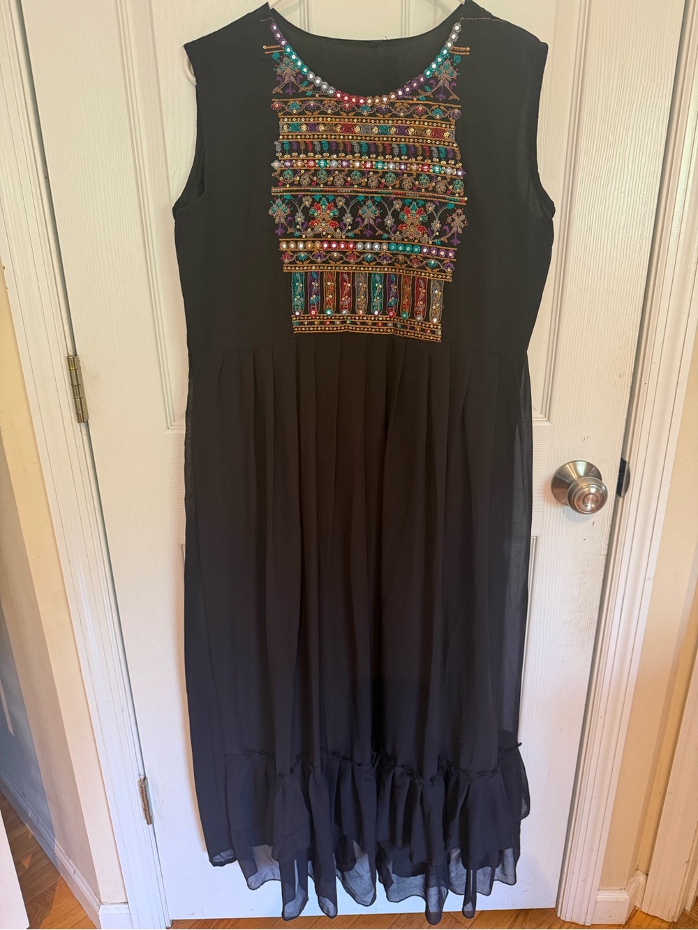 Embellished women’s Black Maxi Dress
